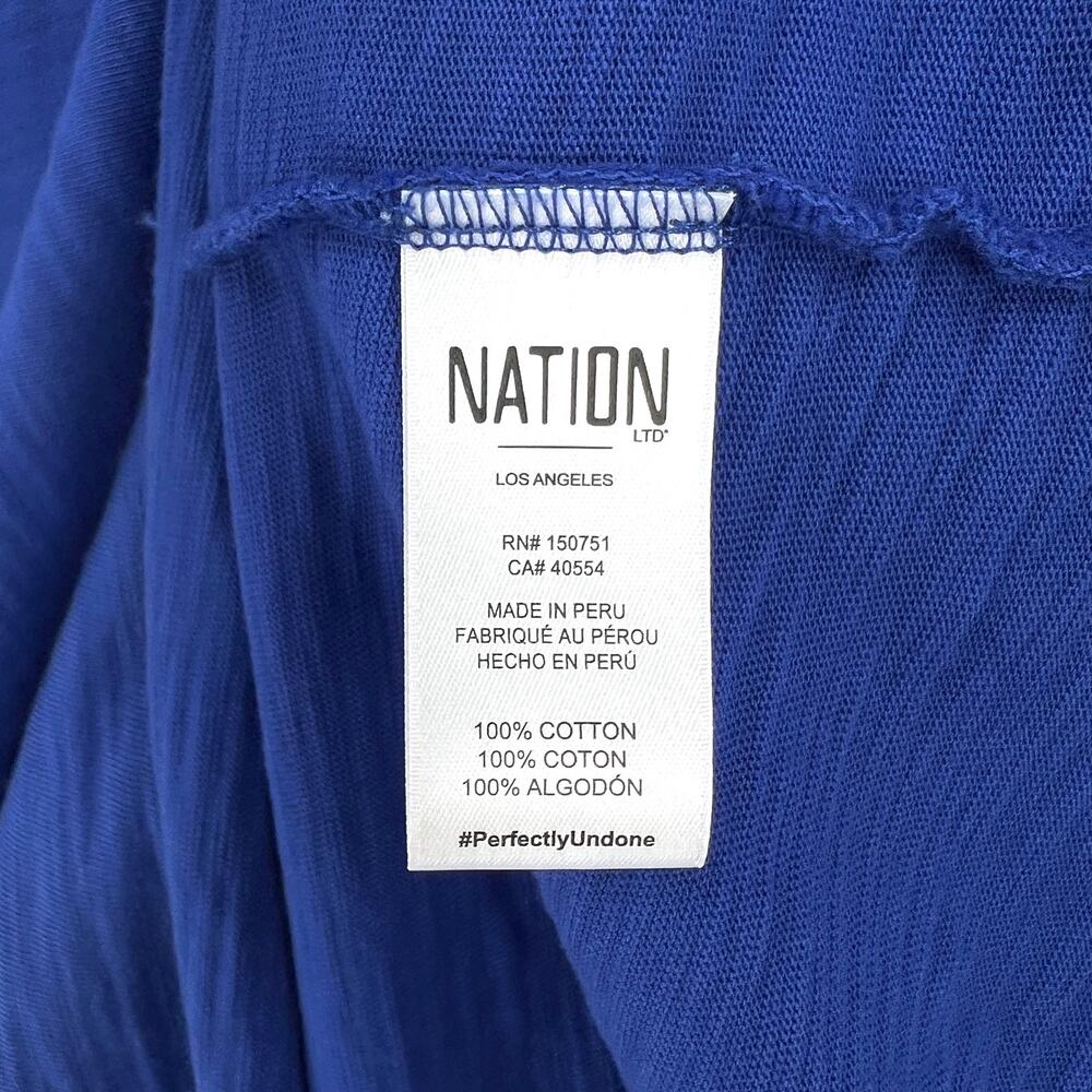 NATION LTD Mallory Dress Womens Blue Small Blue V-neck Short Sleeve T-shirt NEW - Picture 10 of 16